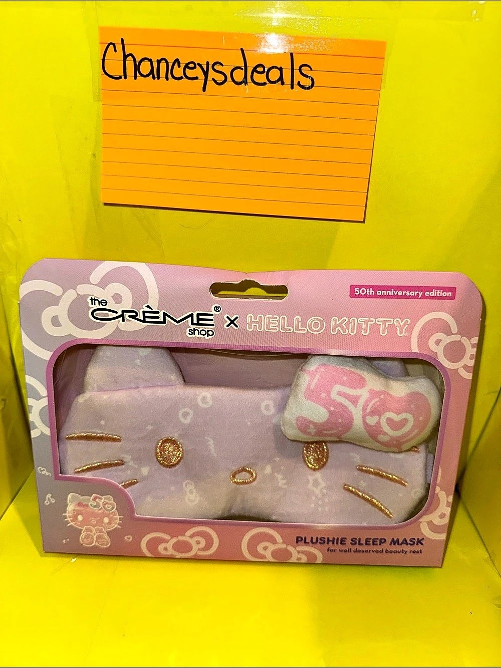The Crème Shop Plushie Sleep Mask Hello Kitty 50th Anniversary Sleep Mask NWT